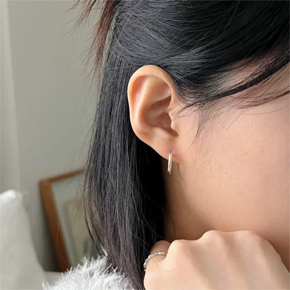 925 Sterling Silver Hoop Earrings With Letters Numbers Text Electroplated