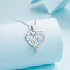 Sterling Silver IG Style Elegant Letter Heart Shape Plating Rhinestones Pendant Necklace