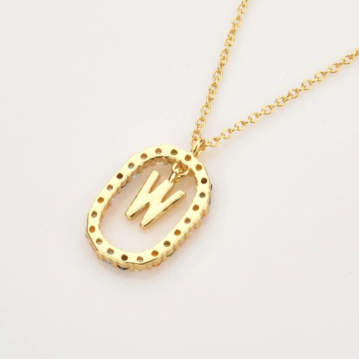 Sterling Silver IG Style Letter Plating Pendant Necklace