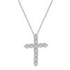 Sterling Silver IG Style Modern Style Plating Inlay Geometric Cross Zircon Pendant Necklace