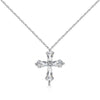 Sterling Silver IG Style Modern Style Plating Inlay Geometric Cross Zircon Pendant Necklace