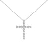 Sterling Silver IG Style Modern Style Plating Inlay Geometric Cross Zircon Pendant Necklace