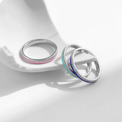 Sterling Silver Ig Style Sweet Round Plating Inlay Zircon Rings