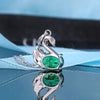 Sterling Silver IG Style Sweet Water Ripples Inlay Swan Lab-Grown Gemstone Pendant Necklace