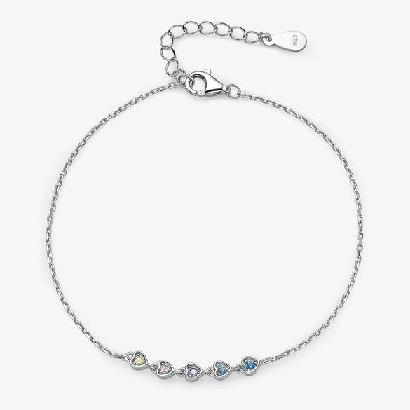 925 Sterling Silver Inlaid Zircon Heart Jewelry Set With Light Luxury Niche Style