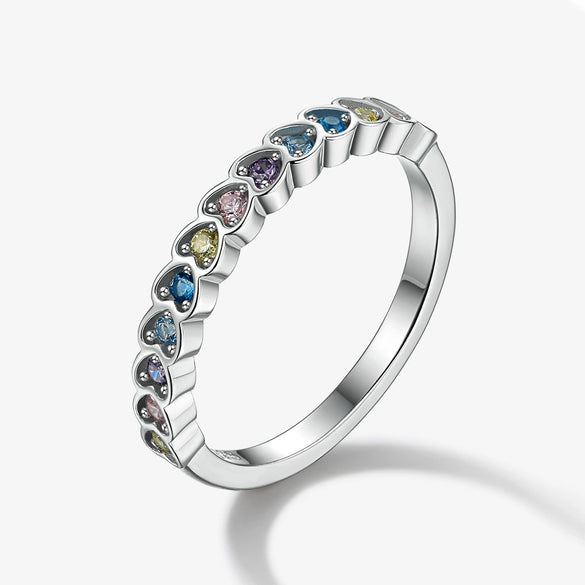 925 Sterling Silver Inlaid Zircon Heart Jewelry Set With Light Luxury Niche Style
