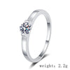 Sterling Silver Inlay Round Moissanite High Carbon Diamond Rings