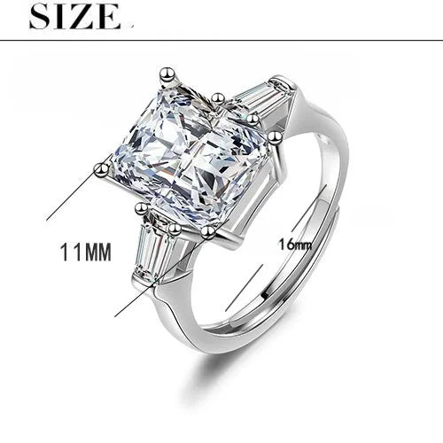 Sterling Silver Inlay Solid Color Zircon Rings