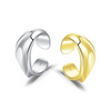 925 Sterling Silver Ins Shaped Liquid Metal Ear Clip Earring For Girls With Electroplating