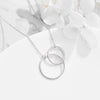 Sterling Silver Interlocking Double Circle Pendant Necklace For Women Geometric Minimalist Collarbone Chain Jewelry