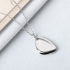 925 Sterling Silver Irregular Geometric Glazed Pendant Necklace Minimalist Electroplated Metallic Clavicle Chain
