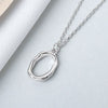 925 Sterling Silver Irregular Geometric Pendant Necklace For Women With Electroplated Cross Chain Elegant Minimalist Clavicle Necklace