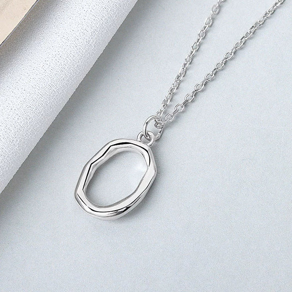 925 Sterling Silver Irregular Geometric Pendant Necklace For Women With Electroplated Cross Chain Elegant Minimalist Clavicle Necklace