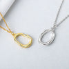 925 Sterling Silver Irregular Geometric Pendant Necklace For Women With Electroplated Cross Chain Elegant Minimalist Clavicle Necklace