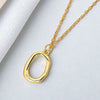 925 Sterling Silver Irregular Geometric Pendant Necklace For Women With Electroplated Cross Chain Elegant Minimalist Clavicle Necklace