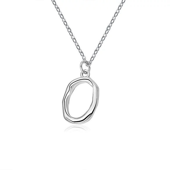 925 Sterling Silver Irregular Geometric Pendant Necklace For Women With Electroplated Cross Chain Elegant Minimalist Clavicle Necklace