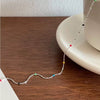925 Sterling Silver Irregular Love Pearl Geometric Style Necklace
