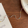 925 Sterling Silver Irregular Love Pearl Geometric Style Necklace