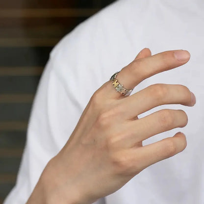 Sterling Silver Jigsaw Open Rings