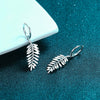 925 Sterling Silver Leaf And Flower Earrings With Inlaid Moissanite National Style Jewelry