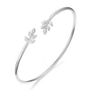 925 Sterling Silver Leaf Diamondinlaid Seiko Bracelet Ins Style Plants Flowers Design