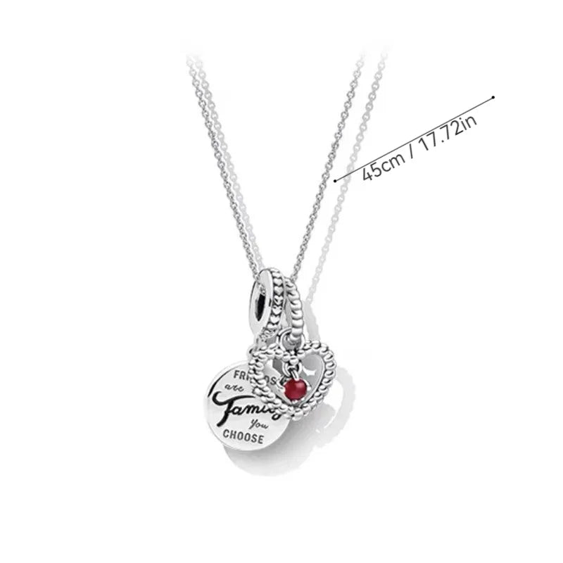 Sterling Silver Letter Heart Shape Pendant Necklace