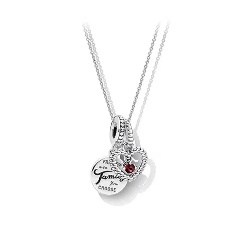 Sterling Silver Letter Heart Shape Pendant Necklace