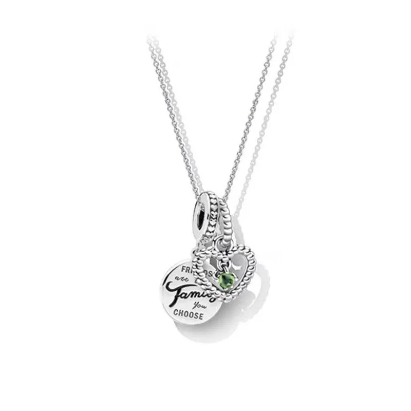 Sterling Silver Letter Heart Shape Pendant Necklace