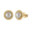 925 Sterling Silver Light Luxury Fresh Water Pearl Geometric Electroplated Women's Earrings