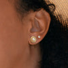 925 Sterling Silver Light Luxury Fresh Water Pearl Geometric Electroplated Women's Earrings