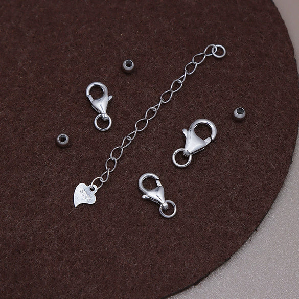 Sterling Silver Lobster Clasp Tail Chain Diy Handmade Pearl Necklace Jewelry With Electroplating Treatment