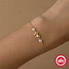 925 Sterling Silver Love Bow Geometric Minimalist Electroplated Pearl Bracelet For Women