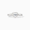 Sterling Silver 925 Love Shape Double Ring Set Geometric Style Electroplated For Women