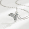 Sterling Silver Mermaid Tail Pendant Necklace Geometric Clavicle Chain Light Luxury Style For Women