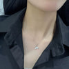 Sterling Silver Mermaid Tail Pendant Necklace Geometric Clavicle Chain Light Luxury Style For Women
