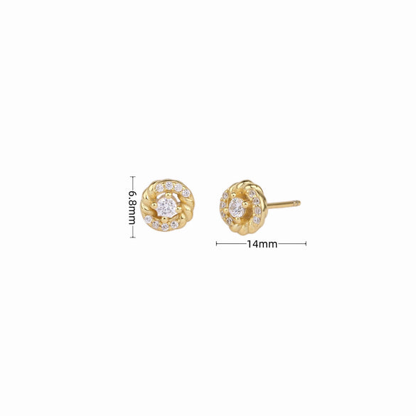 Sterling Silver Microembedded Twist Inlaid Zircon Earrings For Women