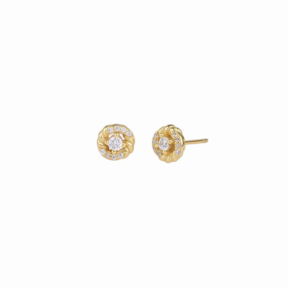 Sterling Silver Microembedded Twist Inlaid Zircon Earrings For Women