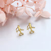 Sterling Silver Micropaved Stone Airplane Style Earrings With Electroplating