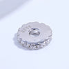 Sterling Silver Micropaved Zircon Round Wheel Gear Spacer Gasket Handmade Diy Bracelet Beads