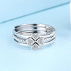 925 Sterling Silver Minimalist Four Leaf Clover Detachable Adjustable Ring For Women Diamond Inlay Lucky Floral Jewelry