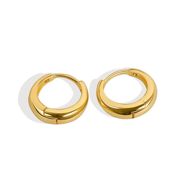 925 Sterling Silver Minimalist Geometric Hoop Earrings For Women Light Luxury Style Silver Ear Buckle