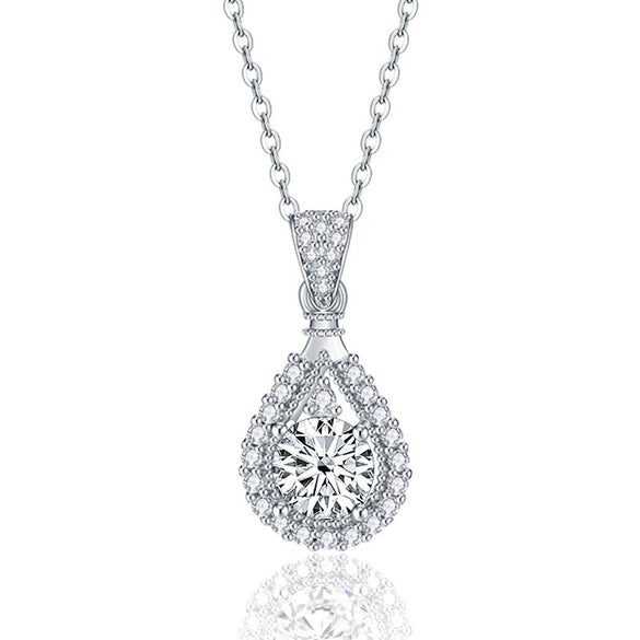 Sterling Silver Moissanite Necklace With Animal Zodiac Pattern And Round Shape