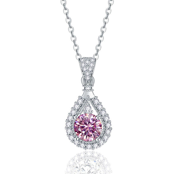 Sterling Silver Moissanite Necklace With Animal Zodiac Pattern And Round Shape