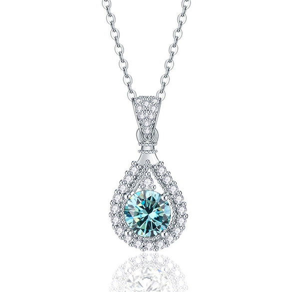 Sterling Silver Moissanite Necklace With Animal Zodiac Pattern And Round Shape