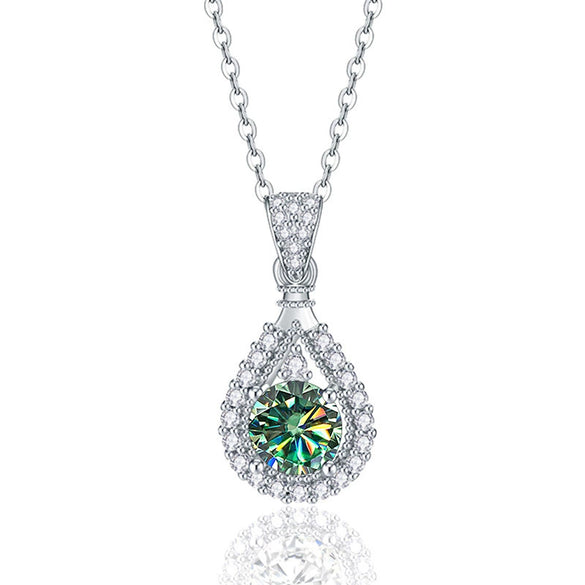 Sterling Silver Moissanite Necklace With Animal Zodiac Pattern And Round Shape