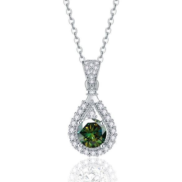 Sterling Silver Moissanite Necklace With Animal Zodiac Pattern And Round Shape