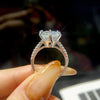 925 Sterling Silver Moissanite Pigeon Egg Ring With Classic Six Claw Design Electroplated For Women