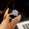 925 Sterling Silver Moissanite Pigeon Egg Ring With Classic Six Claw Design Electroplated For Women