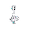 Sterling Silver Music Series Guitar Harp Bag Charm Beads Diy Jewelry Bracelet Accessories Dripping Oil Style