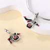 Sterling Silver Music Series Guitar Harp Bag Charm Beads Diy Jewelry Bracelet Accessories Dripping Oil Style